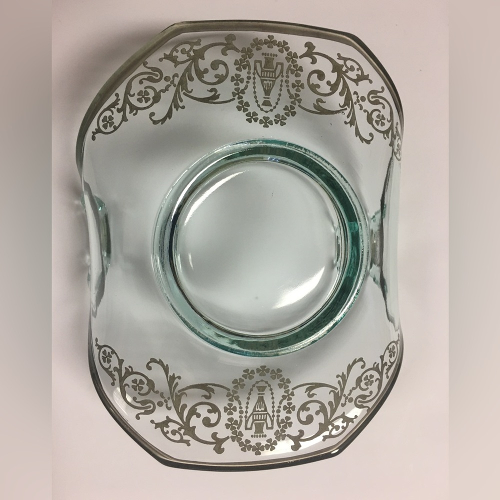 Vintage Handcrafted Teal Glass Bonbon Server - Picture 6 of 12